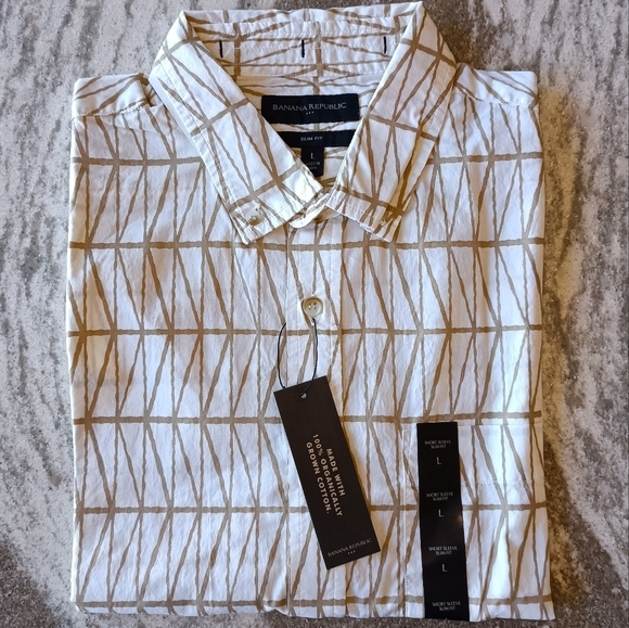 Banana Republic Men's Cotton Button Down Shirt π Size Large - Picture 2 of 2